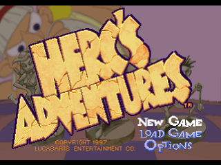 Herc's Adventures title screen for Playstation